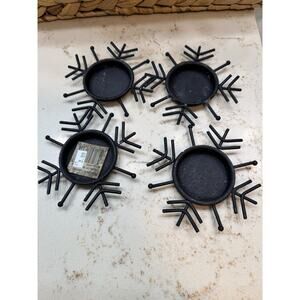 The Hearthside Rustic Snowflake Tealight Candle Holders Set Of 4 4 Inches Width